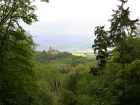 pohled na hrad Sukoslav od sesuvu