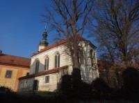 Obříství a zámecký kostel sv. Jana Křtitele se zvonicí
