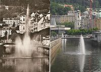 Karlovy Vary na starších pohledech a současných fotografiích