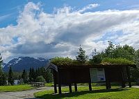 Nejenom domečky a chaty, ale také přístřešky na informační tabule, poštovní schránky či nádoby na odpad. Kde to jde, udělají Norové zatravněnou střechu.