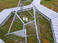 Aby bylo možné zaznamenat, jak se v této situaci mění systém rašeliniště, byly jednotlivé skleníky vybaveny měřicími přístroji, které nepřetržitě monitorují hladinu oxidu uhličitého, teplotu země, vzduchu a vlhkost půdy.