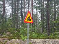 O kousek dále spatřujeme jinou zajímavou dopravní značku. V zimě může být na této silnici asi veselo.