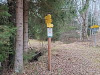 Cesta od rozcestí U Raškova ke kanálu.