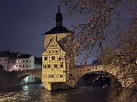 Altes Rathaus z konce 14. století. Nejfotografovanější budova ve městě Bamberg.
