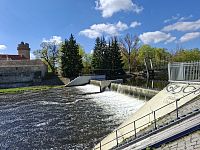Stopku nám vystavuje Pětikolský jez (54,9 km).