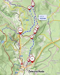 Na sobotním výletě jsme ušli okolo 15 km.