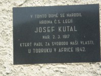 Bohuslavice - válečná pamětní deska Josefa Kutala