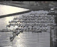 Kotviště plachetnic v Trondheimu - foto z webkamery
