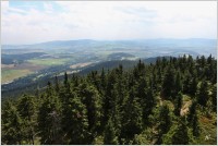 32-Klepáč, pohled z rozhledny na Dolní Moravu, Jeřáb a Orlické Hory (Buková hora, Suchý vrch)