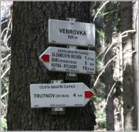 Turistické rozcestí Vebrovka