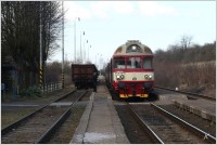 20-Potštejn, nádraží. Tento vlak pojede do Žamberka a Letohradu.