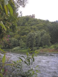 Šášovský hrad se vypíná na skále nad vodami Hrona
