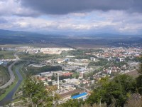 Pohľad z hradu do úodlia Hrona a na mesto Zvolen