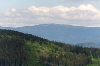 výhled z Bramberku na Krkonoše - Sněžné jámy a Vysoké kolo