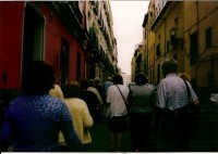 Naše skupina ulicemi Madridu.....