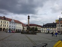 Lužické náměstí s morovým sloupem v Rumburku