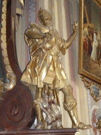 Rychnov na Moravě - kostel sv. Mikuláše, socha sv. Floriána