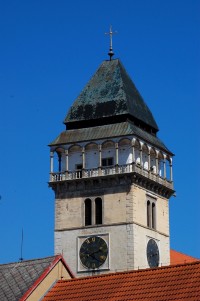 Dačice, renesanční věž kostela sv. Vavřince