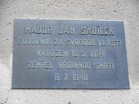 Hlinsko - pamětní deska majora Jana Sadílka