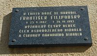 Přelouč - pamětní deska herce Františka Filipovského