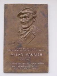 Poděbrady - pamětní deska Milana Paumera
