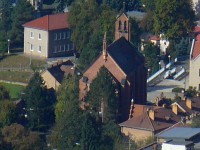 Pohled na Adamov - kostel vs.Barbory