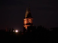 Noční kostel: Kostel v centru Ostravy. Foceno v 23:00.