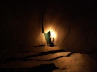 Býčí skála: Jedno z jezírek uvnitř jeskyně - toto má hloubku cca 15 metrů.