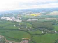 Letecký snímek na Rybník Podhorník (vpravo)