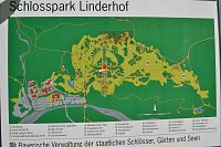 mapka parku okolo zámku Linderhof