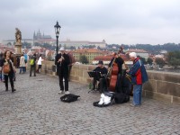 muzikanti na Karlovom moste - jeseň 2014