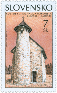 kostolík na poštovnej známke - deň vydania známky 15. 11. 2002