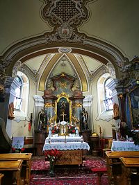 pohľad na hlavný oltár s obrazom sv. Anny