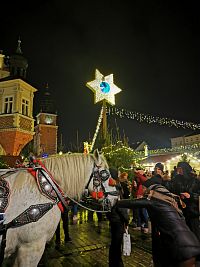 svietiaca hviezda a nechýbali ani koče ťahané koňmi, ktoré nám pripomenuli časy minulé