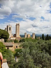 veže mesta San Gimignano z vyhliadky nad mestom