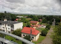 pohľad z rozhľadne do obce Kravany nad Váhom