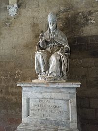 socha Juliusa III ( pápežom v rokoch 1550-1555) od Fulvia Signoriniho