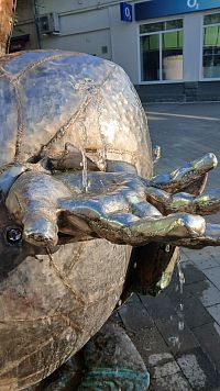 po stlačení gombíka začne tiecť z ruky pitná voda