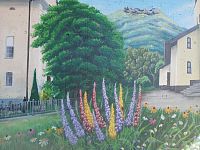 na obraze nechýbajú ani pestrofarebné kvety