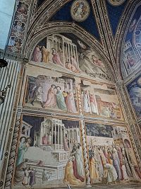 bočná loď - fresky od Bernarda Daddiho (1280-1348), žiaka Giotta
