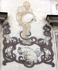 pekársky učeň zrkadlom oslňuje baziliška