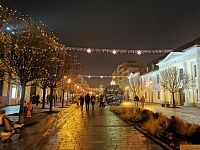 pešia zóna s svetielkami