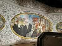 freska predstavuje ualoženie kláštora a udelenie privilégií