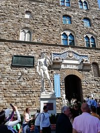 socha Davida, nad vchodom sochy dvoch levov