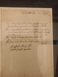 potvrdenie platby F. Borrominimu za dvere v sakristii