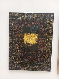 obraz s básničkou od Heviera, ktorý píše aj texty pre Paľa Haberu