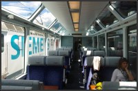 Interiér panoramatického vozu Glacier Expressu