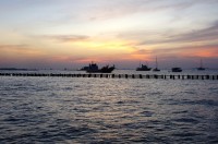 Západ slunce nad přístavem Hulhumalé