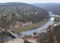 Dyje pod Rotundou sv. Kateřiny a Znojemským hradem.