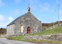 Pohled po ostrově - Coll Free Church. (Jeden ze dvou kostelů na ostrově.)